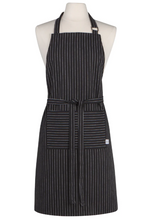 Load image into Gallery viewer, Black Pinstripe Chef&#39;s Apron
