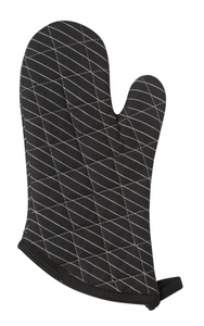 Superior Black Pinstripe Oven Mitt Pair