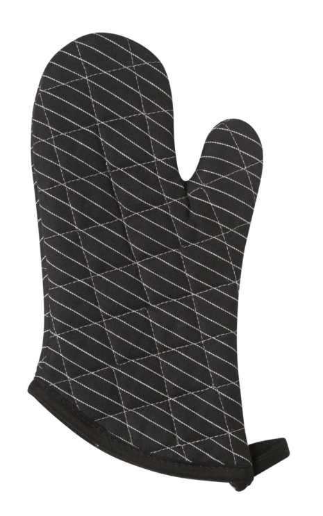 Superior Black Pinstripe Oven Mitt Pair