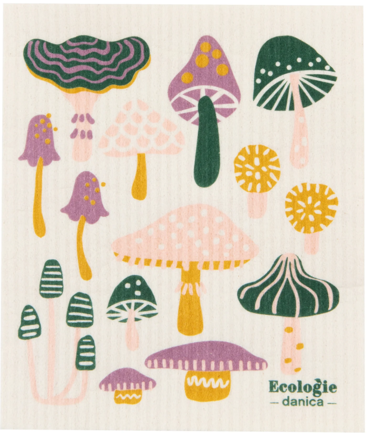 Mushroom Gems Swedish Dishcloth