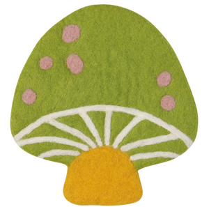Mushroom Gems Felt Wool Trivet
