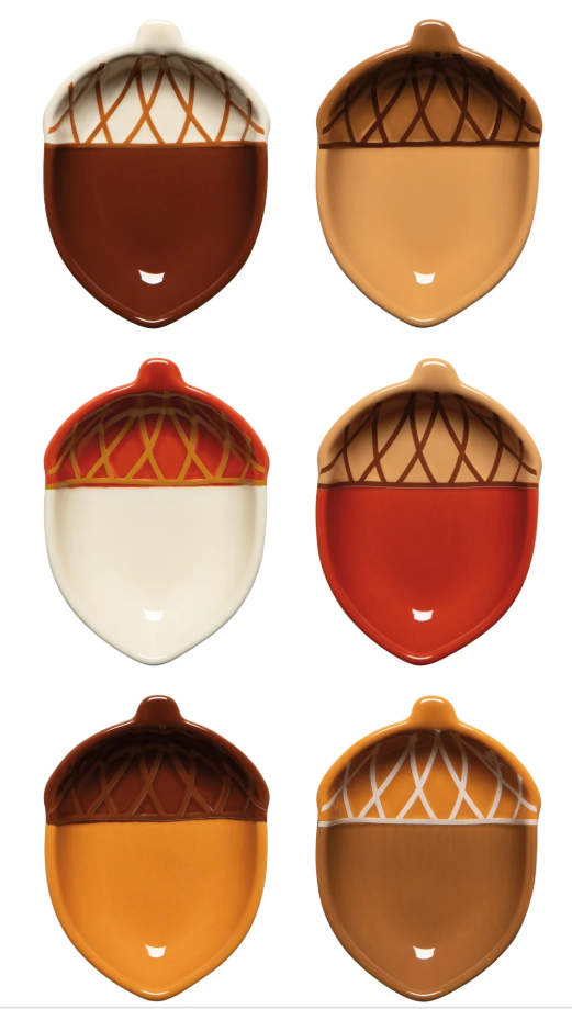 Oak and Acorn Shaped Pinch Bowls - Assorted