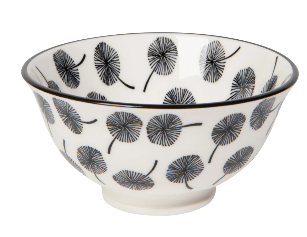 Gray Dandelion Stamped Bowl 3.5 Inch