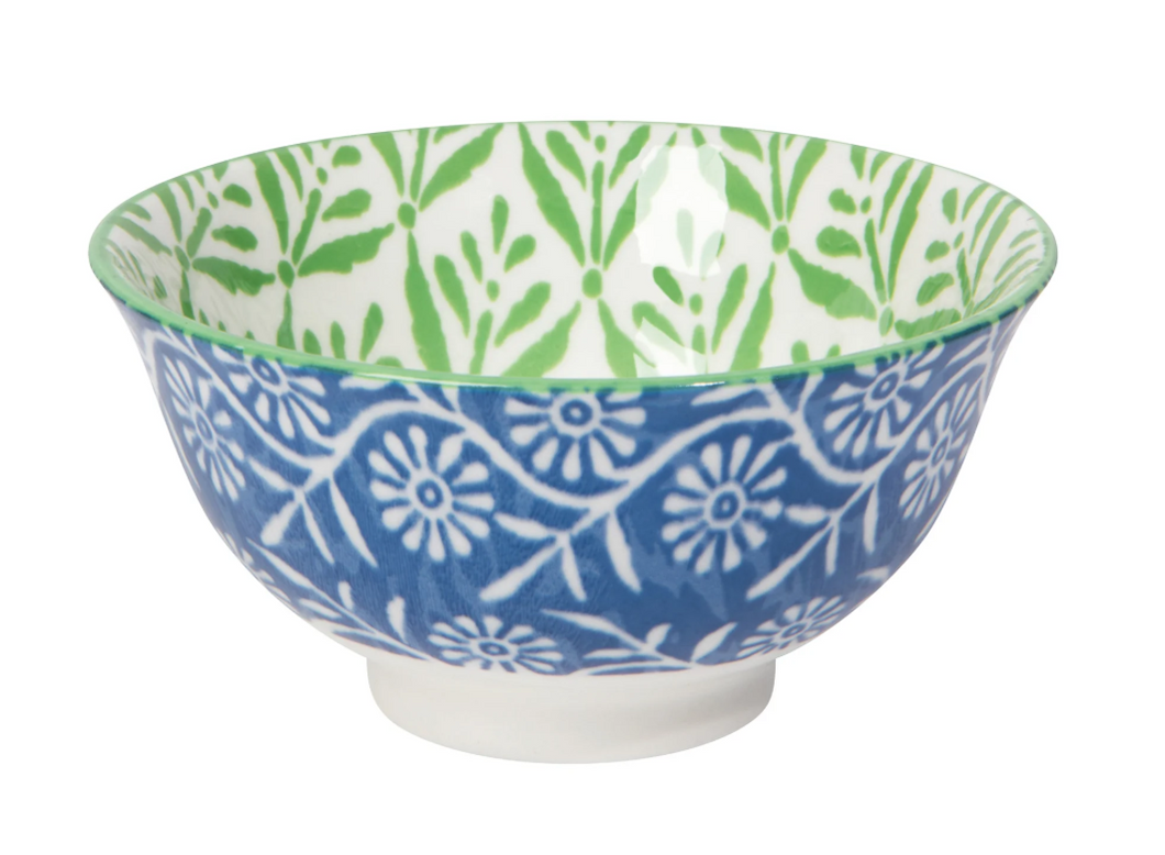 Green Leaf Stamped Bowl 6 inch