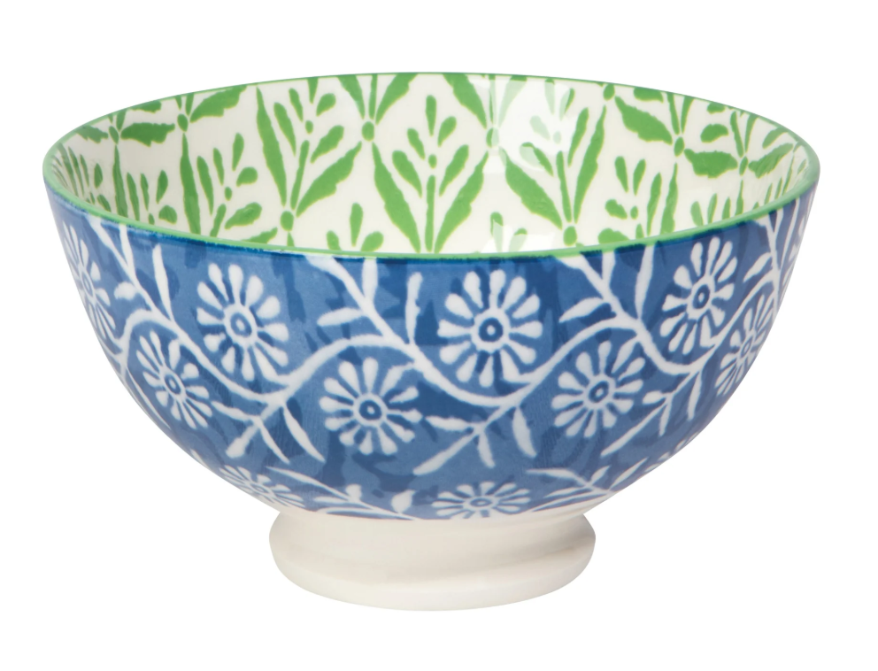 Green Leaf Stamped Bowl 4 Inch