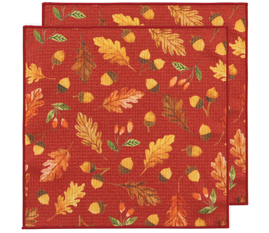 Oak and Acorn Recycled Microfibre Dishcloth Set