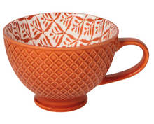 Load image into Gallery viewer, Copper Leaves Stamped Latte Mug
