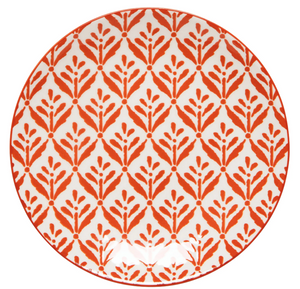Copper Leaves Stamped Appetizer Plate - 6 Inch