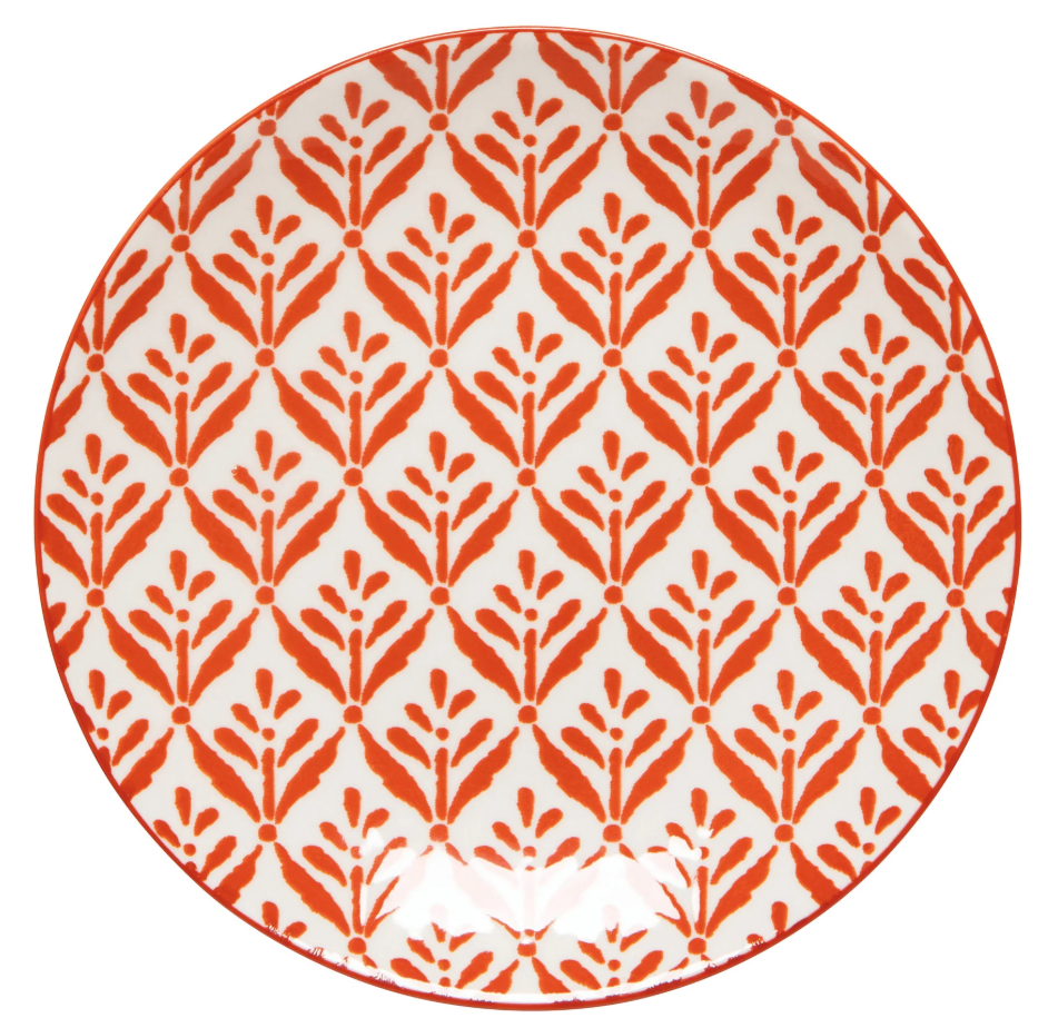 Copper Leaves Stamped Appetizer Plate - 6 Inch