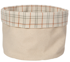 Plaid Canvas Bread Basket