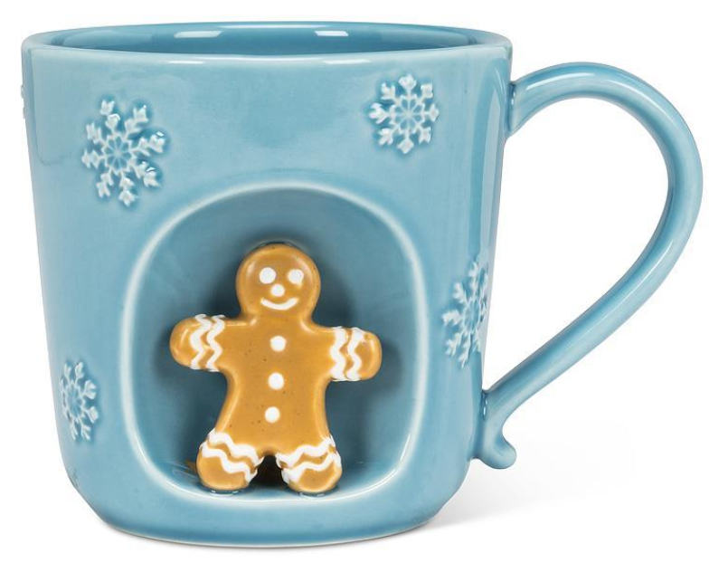Snowflake Mug with Gingerbread Man