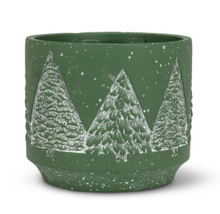 Load image into Gallery viewer, Medium Planter with Snowy Trees
