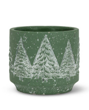Load image into Gallery viewer, Small Planter with Snowy Trees

