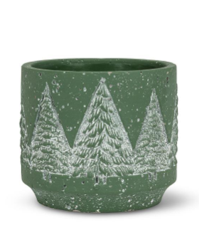 Small Planter with Snowy Trees