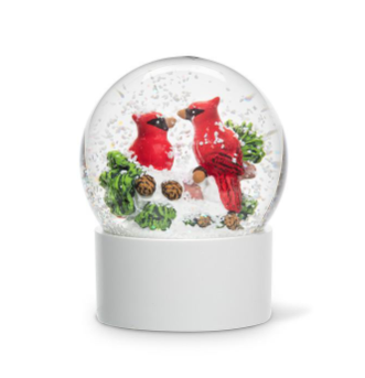 Cardinal Pair Snow Globe