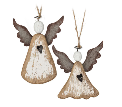 Rustic Angel Ornament - Assorted