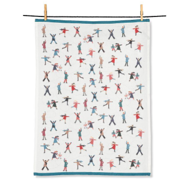 Twirling Skaters Kitchen Towel