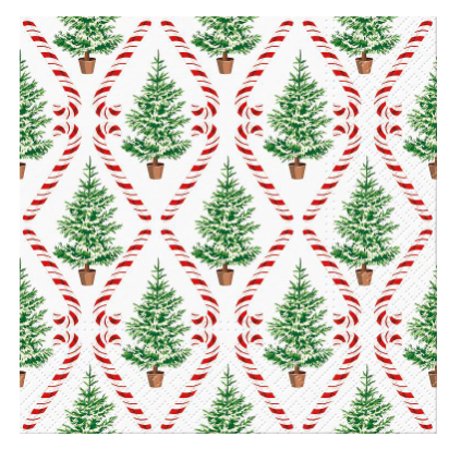Luncheon Candy Cane Forest Napkins - Pack of 20