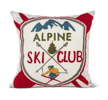 Load image into Gallery viewer, Square Alpine Ski Club Pillow
