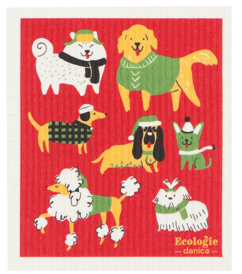 Yule Dogs Swedish Sponge Cloth