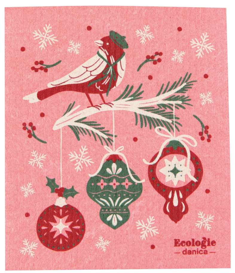 Season's Tweetings Christmas Swedish Dishcloth