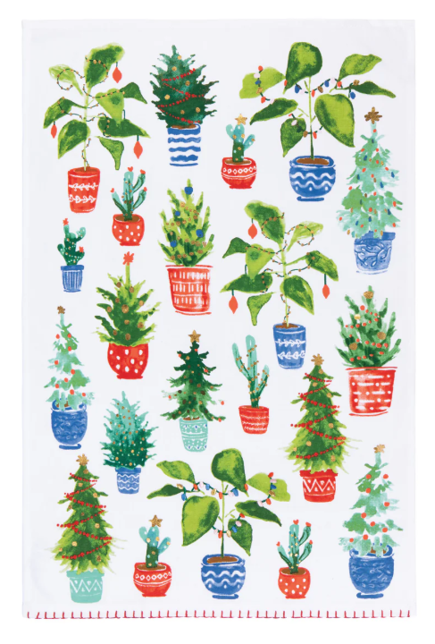 Jingle Plants Christmas Dishtowel