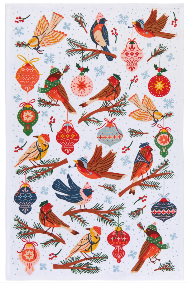 Season's Tweetings Christmas Dishtowel