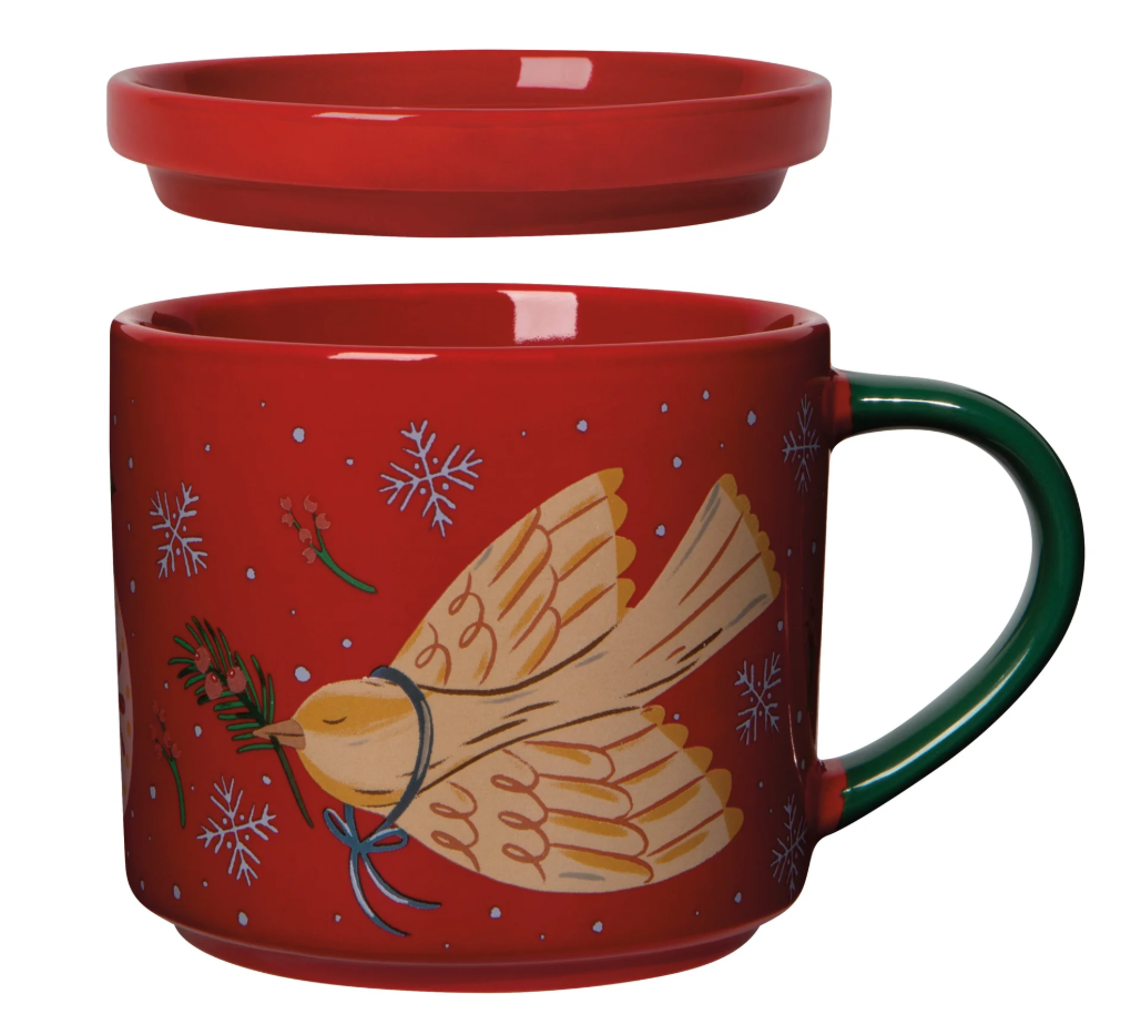 Season's Tweetings Christmas Mug with Lid