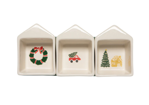 Glitzmas Christmas Dipping Dish With Tray Set