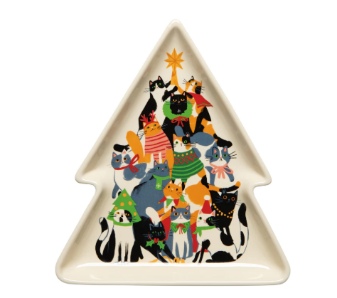 Kitty Carol Christmas Shaped Dish