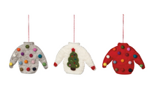 Load image into Gallery viewer, Ugly Xmas Sweater Felt Christmas Tree Ornaments - Assorted
