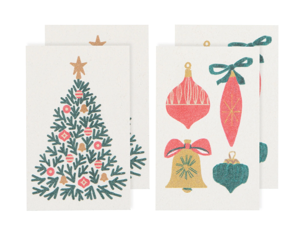 Festive Fir Christmas Pop Up Sponges Set of 4