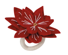 Load image into Gallery viewer, Amaryllis Christmas Felt Napkin Ring
