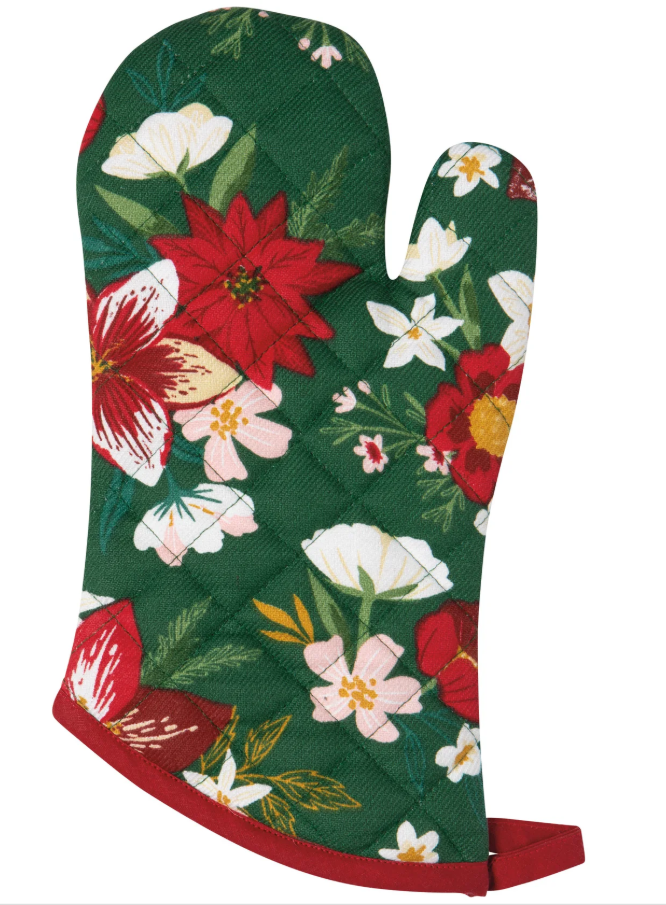 Amaryllis Christmas Spruce Mitt Pair