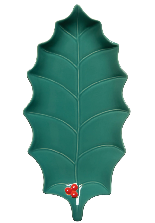 Holly Shaped Christmas Dish