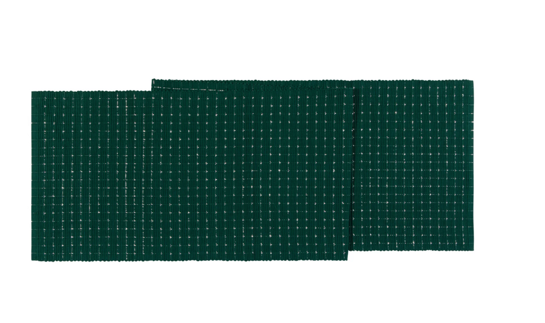 Spruce Silver Cotton Rib Runner