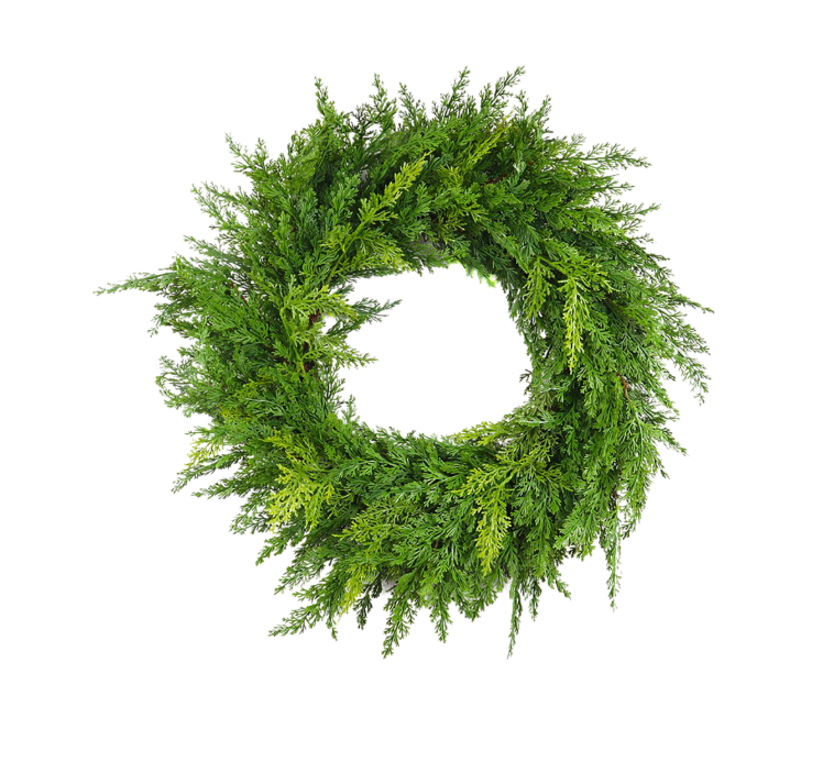 Cedar Real-Touch Wreath - 24″ Green/Natural