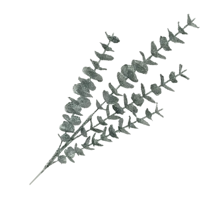 Silver Glitter Eucalyptus Spray - 27