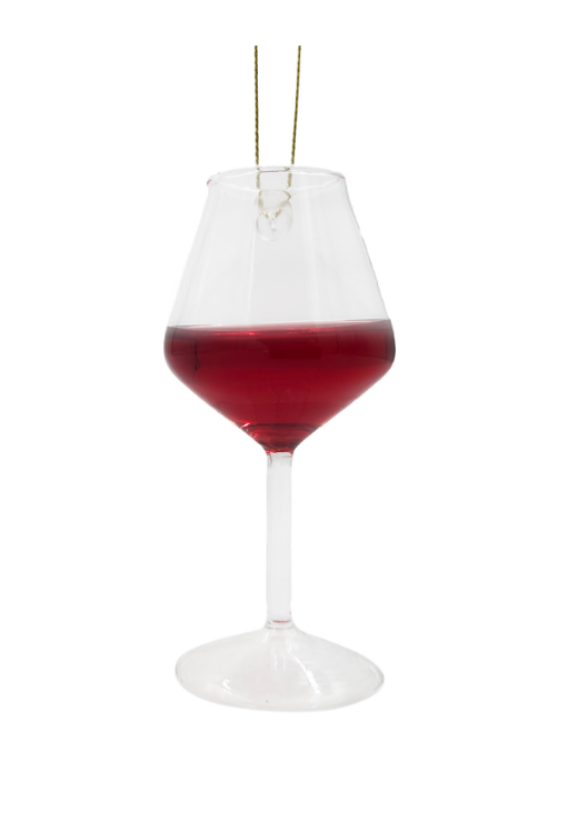 Red Wine Glass Ornament - 4