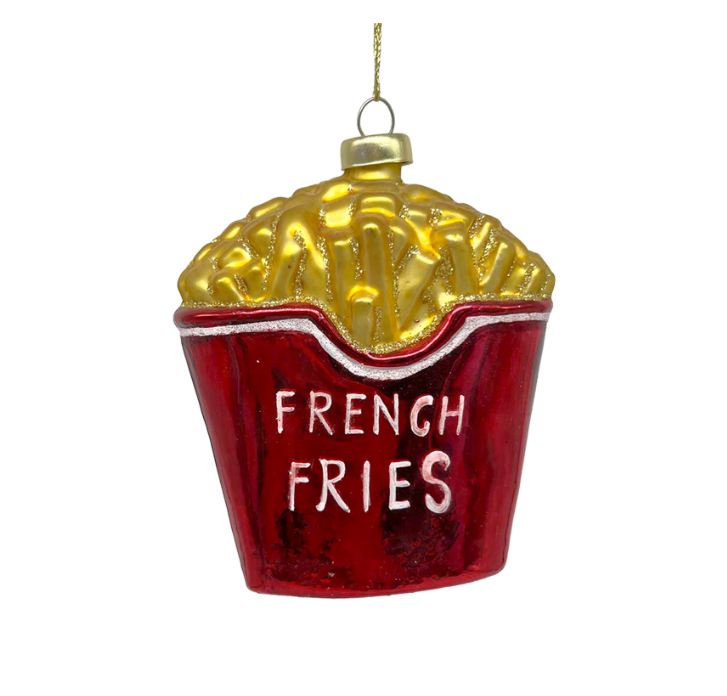 French Fries Glass Ornament - 4