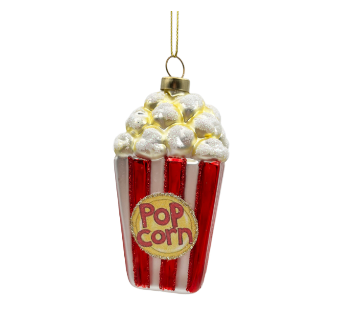 Popcorn Glitter Glass Ornament - 4