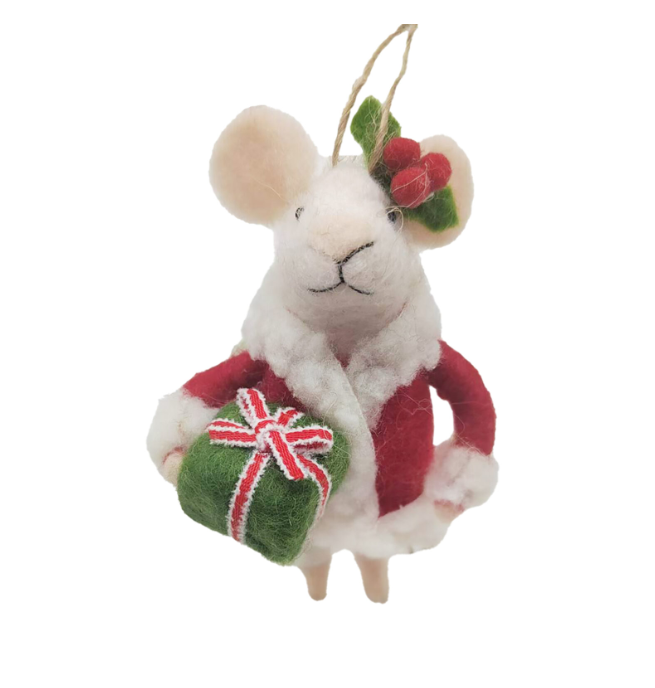 Gemma the Gifting Mouse Wool Ornament - 5