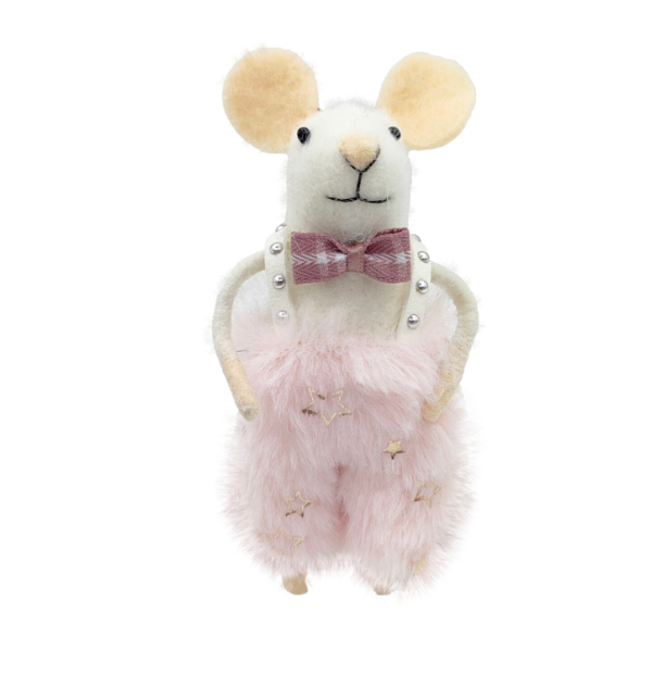 Finn the Festive Wool Mouse Ornament - 5