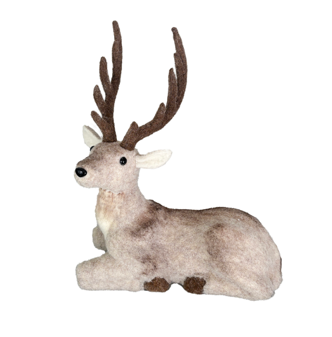 Sitting Wool Deer - 14