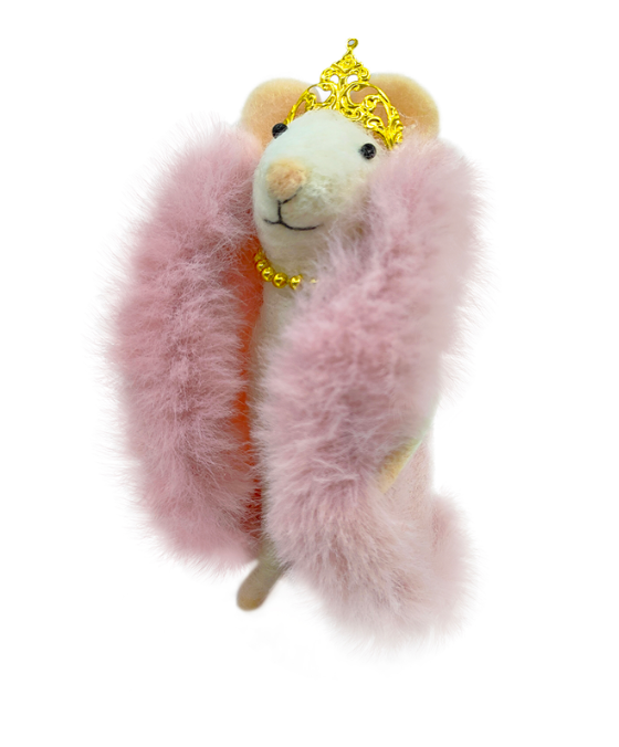 Quincy Queen Mouse Wool Ornament - 5.5