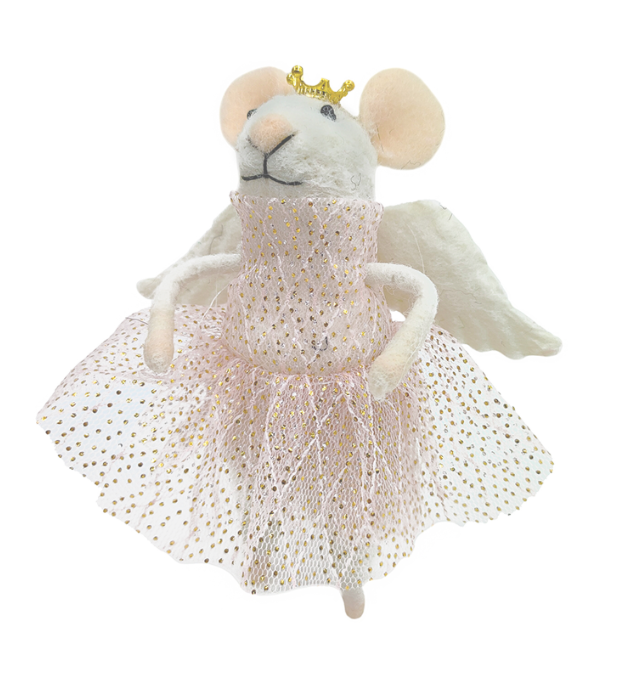 Angel the Mouse Wool Ornament - 4.5