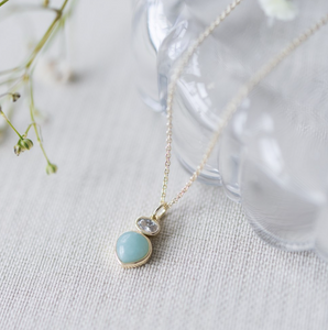 Anastasia Necklace - Gold/Amazonite