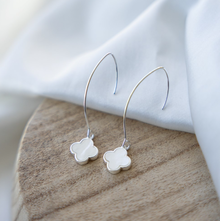 Anya Earrings - Silver/Mother of Pearl