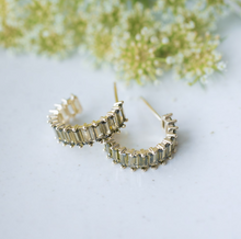 Load image into Gallery viewer, Chara Hoops - Gold/Moss Green
