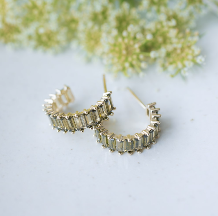 Chara Hoops - Gold/Moss Green